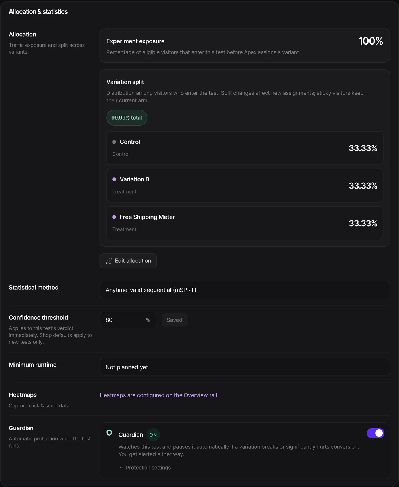 Apex result view with confidence, lift and the trust checks behind the verdict